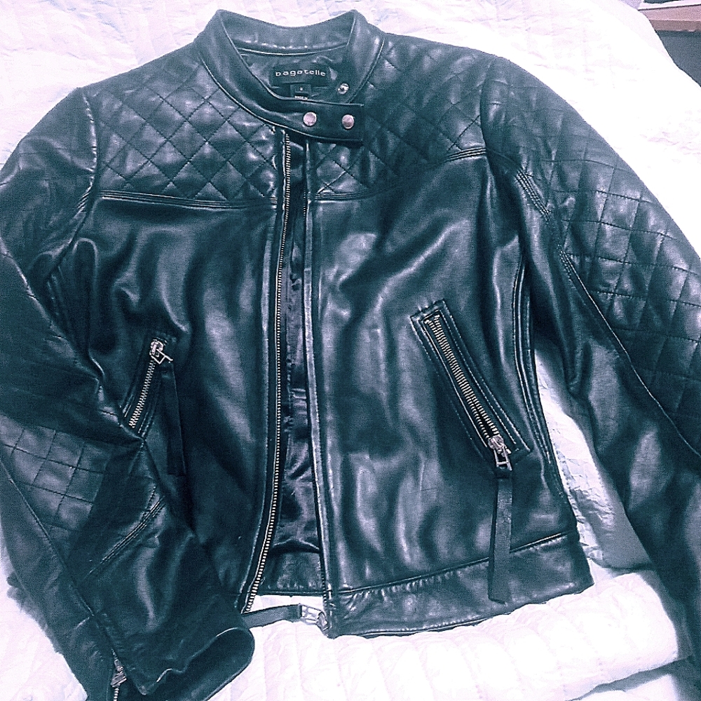 Black leather jacket